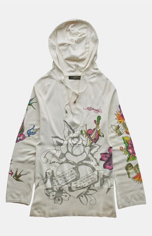 2000s Ed Hardy V-Neck Pullover Hoodie image number 1