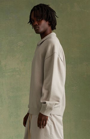 Silver Cloud Knit Polo Sweater image number 2