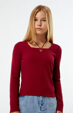Long Sleeve Ribbed Top image number 1