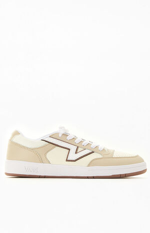 Beige Lowland ComfyCush Leather Sneakers image number 1