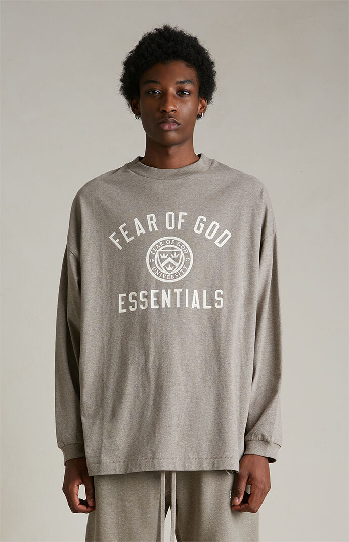 Fear of God ESSENTIALS Heather Grey University Long Sleeve T-Shirt