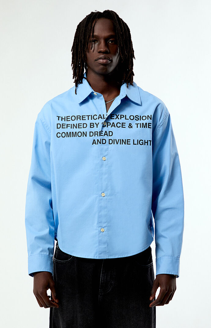 Pacsun Common Space Solid Long Sleeve Oxford Shirt