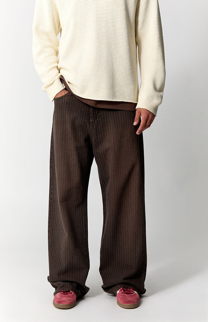 Pacsun Blake Extreme Baggy Jeans Brown Pinstripe
