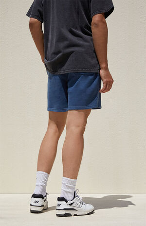 Navy Fleece Garment Dyed Sweat Shorts image number 5