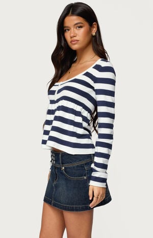 Lockie Striped Knit Babydoll Top image number 2