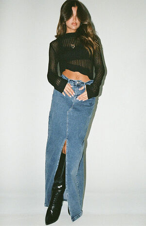 Eco Indigo Batkins Denim Maxi Skirt image number 1