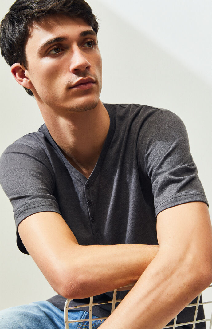 Grey Henley T-Shirt