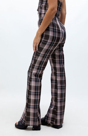 Brown Split Hem Flared Trousers image number 2