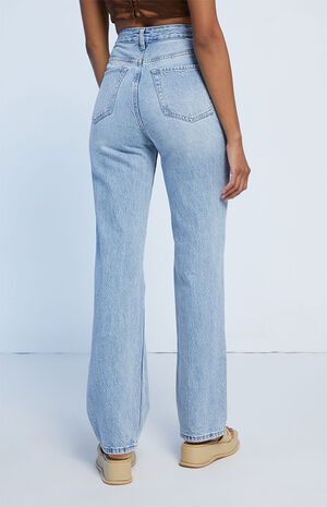 Eco Light Blue Ripped '90s Boyfriend Jeans image number 4