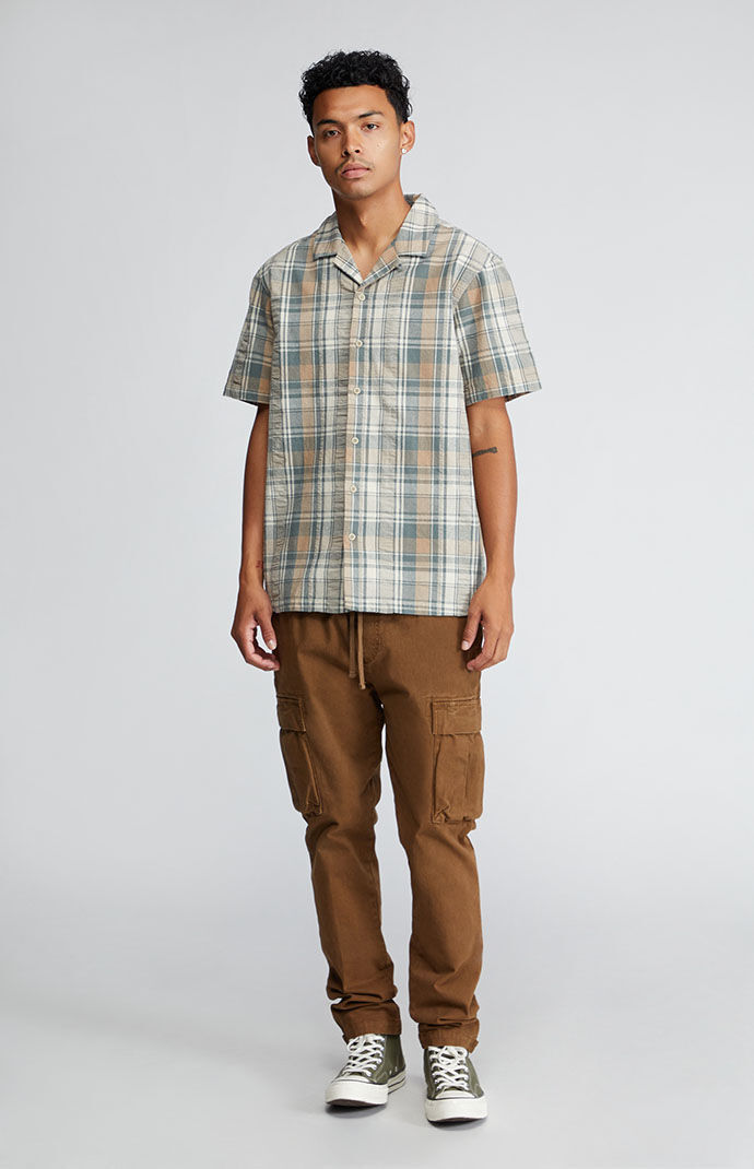 Green and brown plaid shirt clearance