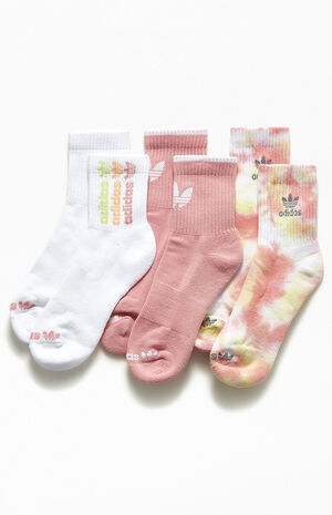 3 Pack Originals Pink Colorwash Quarter Socks image number 1