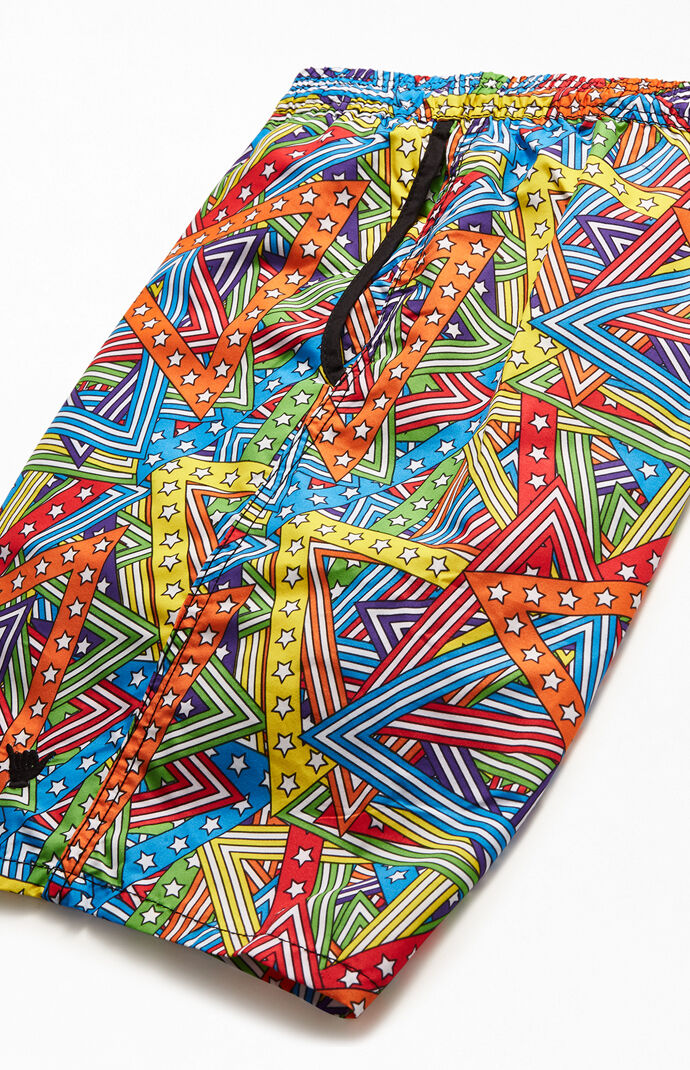 Angled Rainbow 19" Swim Trunks