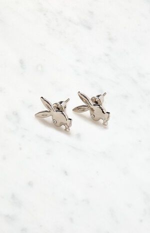 By PacSun Silver Bunny Stud Earrings image number 3