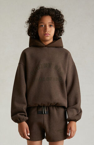Essentials Heather Wood Nylon Fleece Hoodie image number 2