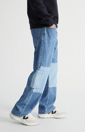 Eco Medium Wash Cargo Baggy Jeans image number 2