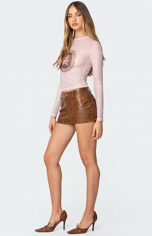 Vita Vintage Printed Mesh Top image number 4