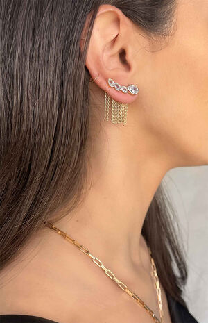 Teardrop Crystal Three-In-One Ear Crawlers image number 2