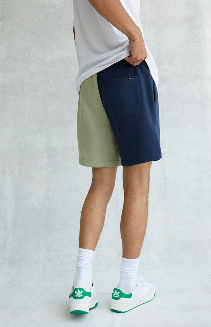 Blue & Green Split Volley Sweat Shorts