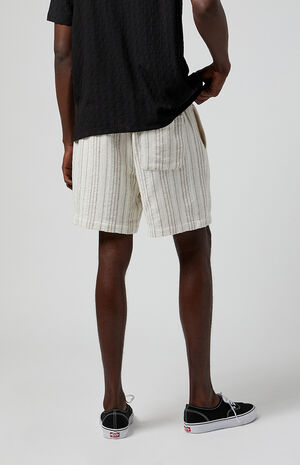 Cream Russel Linen Volley Shorts image number 5