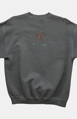 '90s Horses Painting Crew Neck Sweatshirt image number 4
