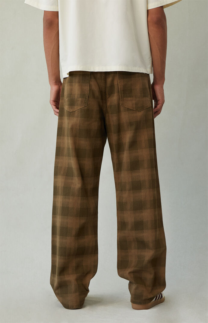 Pacsun Dylan Baggy Jeans Plaid Brown