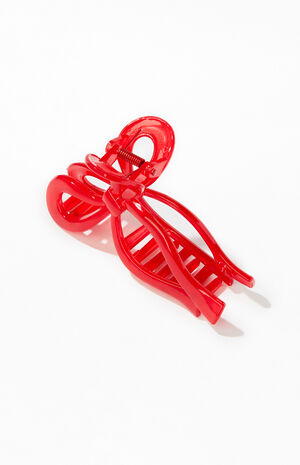 Red Bow Hair Claw Clip image number 2