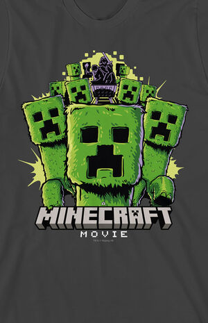 KIds Minecraft Creepers Rails T-Shirt image number 2