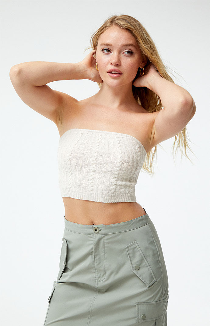 Cable knit tube on sale top