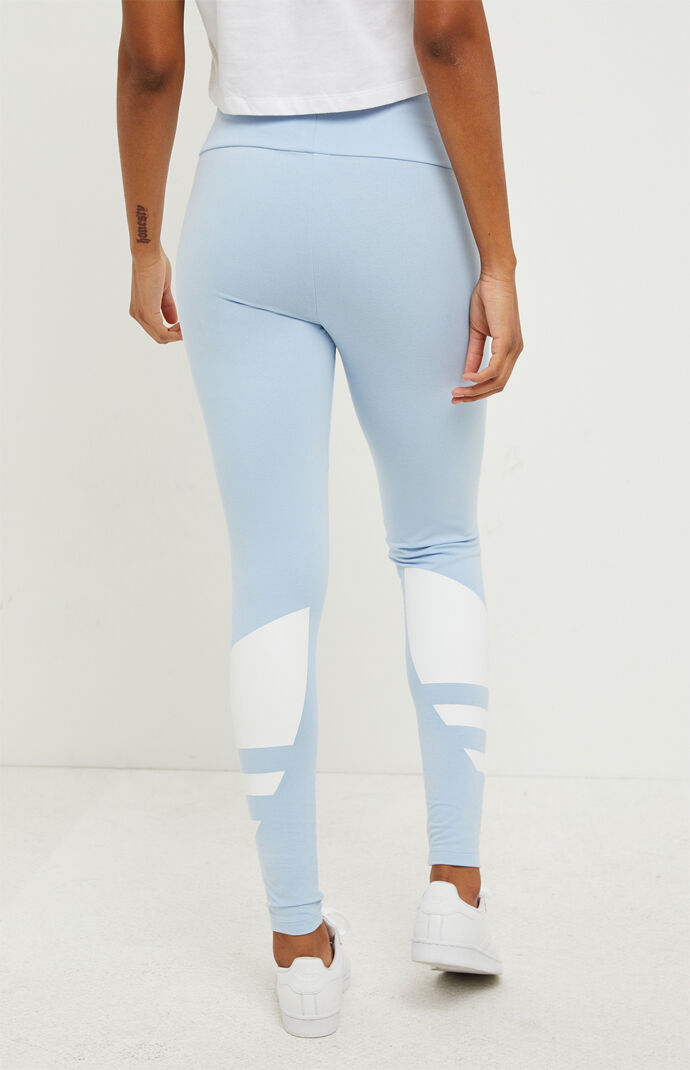 Adidas Light Blue Large Logo Leggings Pacsun