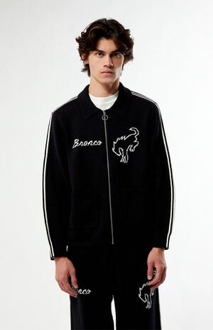 Bronco Ribbed Full Zip Sweater image number 1