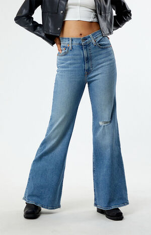 Medium Indigo Ripped Ribcage Bell Jeans image number 2