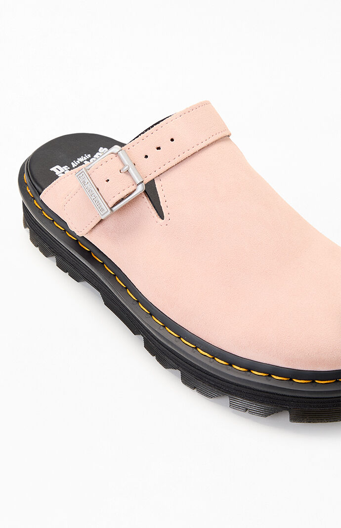 【DR MARTENS】ZEBZAG SUEDE プラットフォーム ミュール Zebzag Suede Casual Slingback Platform Mules in Muted Olive