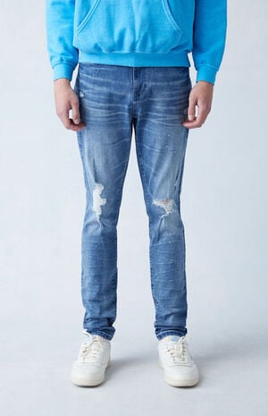High Stretch Indigo Stacked Skinny Ripped Jeans image number 2