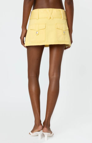 Belted Denim Wrap Mini Skirt image number 4