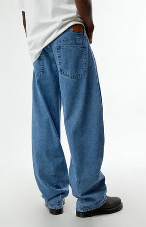 Zigzag Stitch Baggy Barrel Jeans image number 4