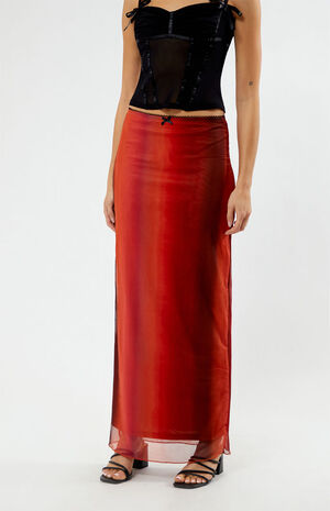 Ombre Mesh Midi Skirt image number 1