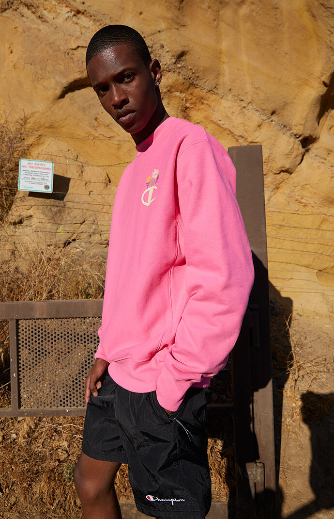 Champion Floral Crew Neck Fleece Sweatshirt PacSun