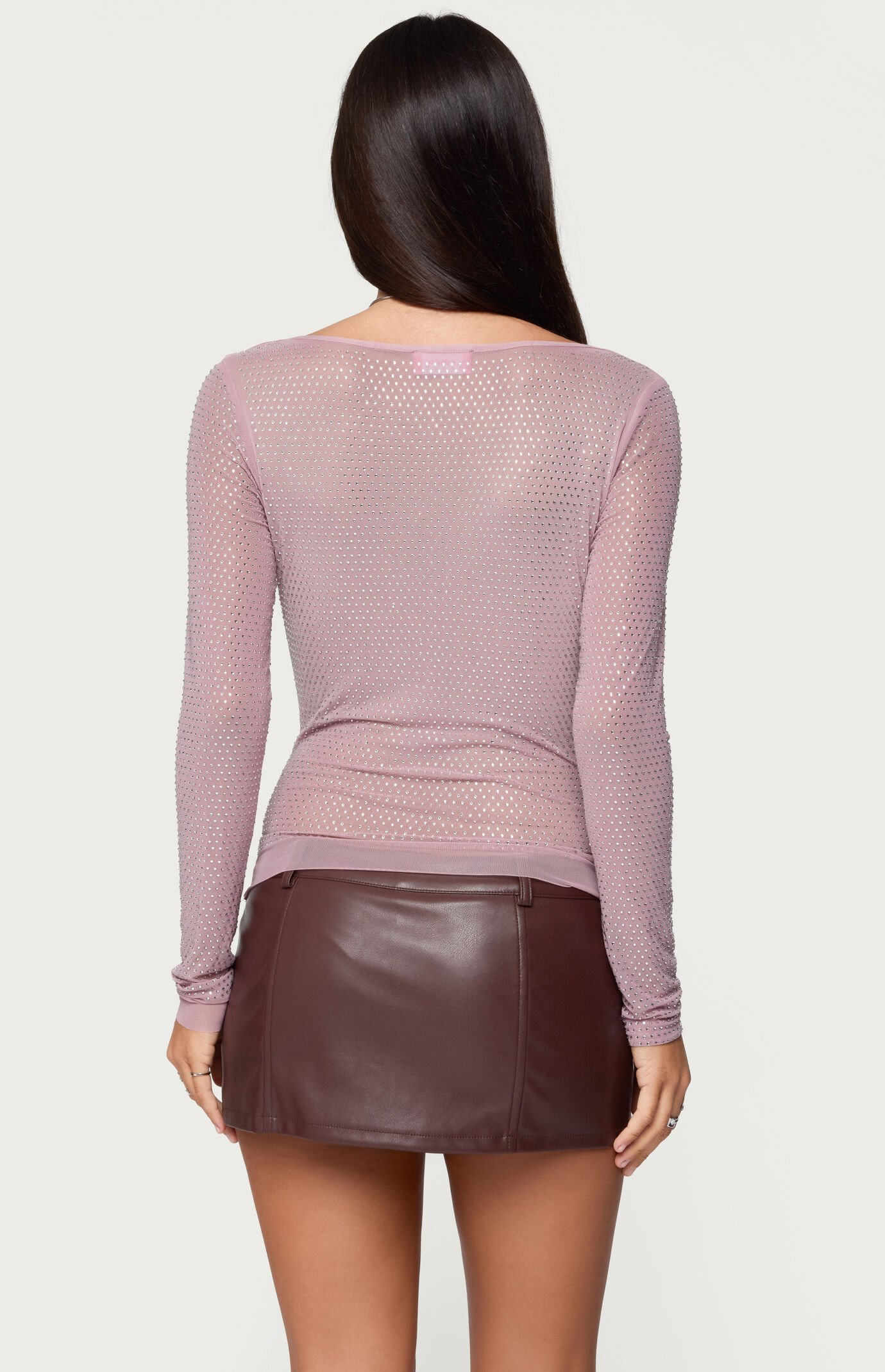 Edikted Marena Rhinestone Cowl Neck Top