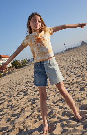 Two-Tone Denim Shorts image number 1