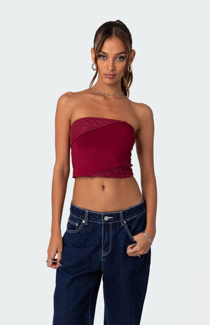 Lace Patchwork Tube Top image number 3