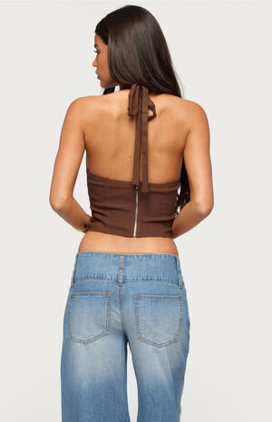 Alira Fringed Panel Halter Top image number 3