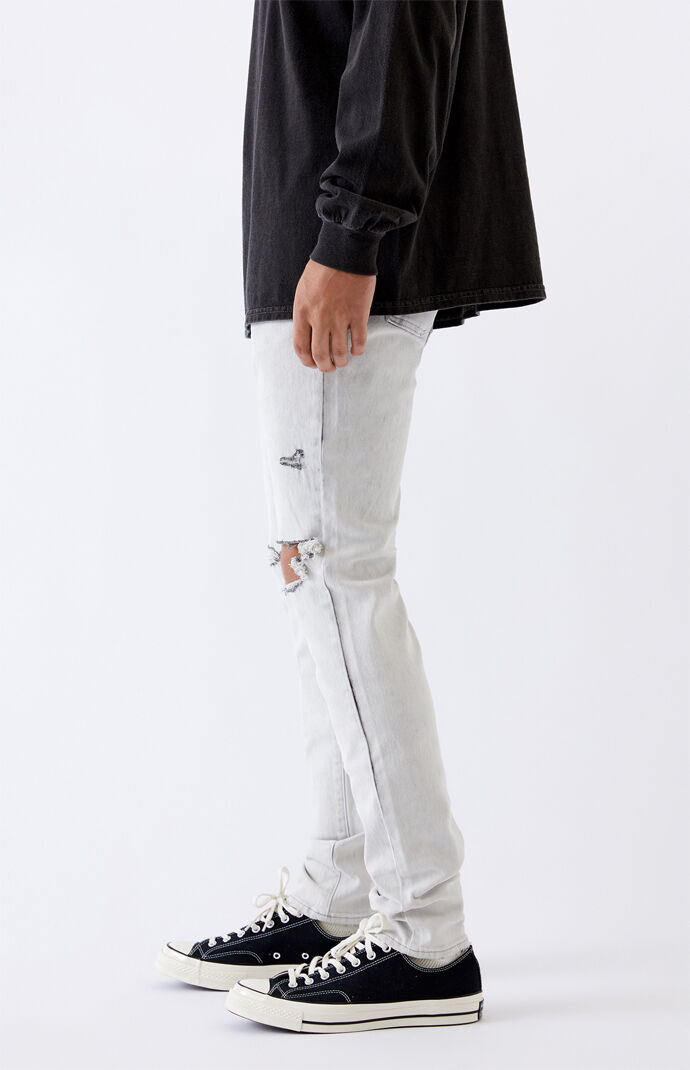 Bleach Ripped Stacked Skinny Jeans