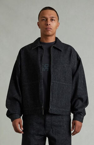 Vintage Black Denim Cropped Work Jacket image number 2