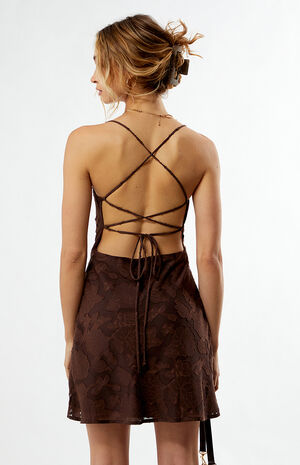 Rose Floral Satin Mini Dress image number 5