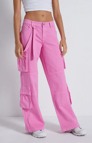Pink baggy cargo pants Clearance
