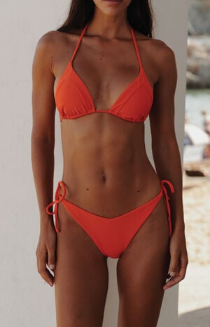 Love Triangle Ribbed Scottie Triangle Bikini Top image number 2