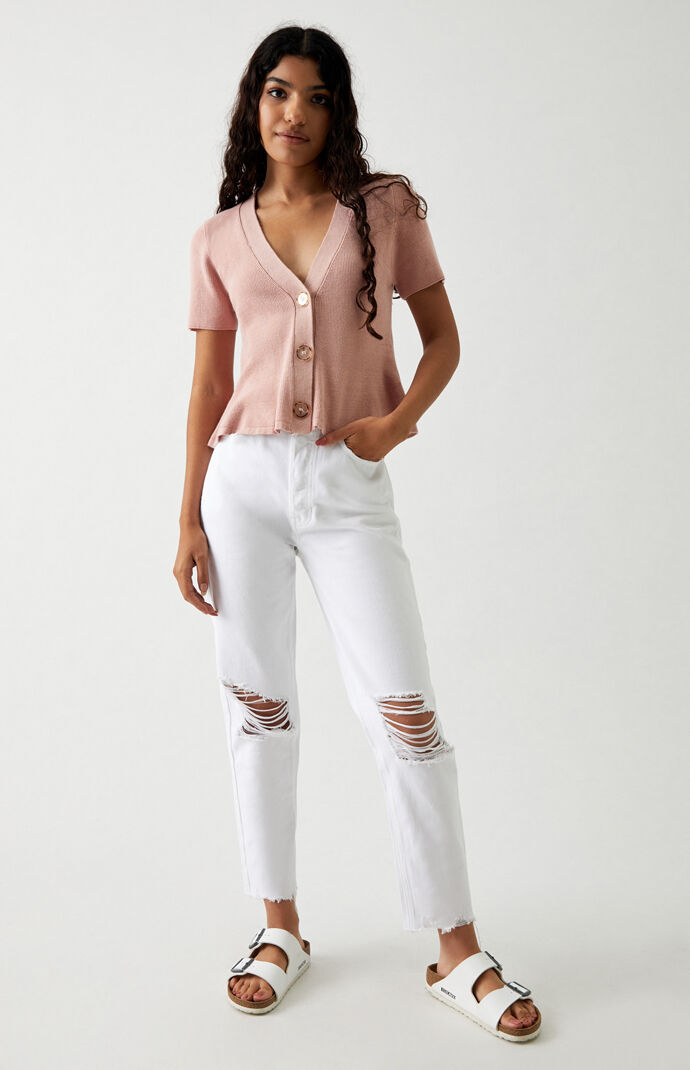 Flared Cropped Knit Sweater