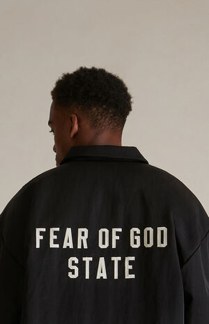 Black Textured Nylon Trucker Jacket image number 5