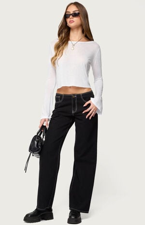 Catalena Long Sleeve Sheer Top image number 5