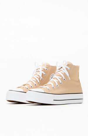 Women's Light Brown Chuck Taylor All Star Lift Platform Sneakers image number 2